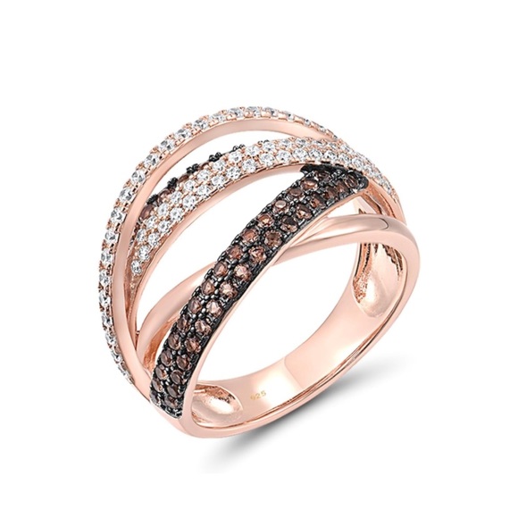 14k Chocolate Champagne Diamonds Wrap Ring - Picture 2 of 5